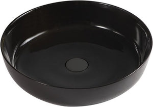 Lavabo bacinella d'appoggio tondo Diametro 33 cm in ceramica - Nero