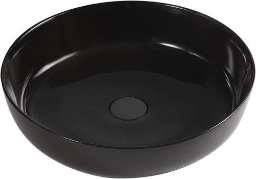 Lavabo bacinella d'appoggio tondo Diametro 33 cm in ceramica - Nero