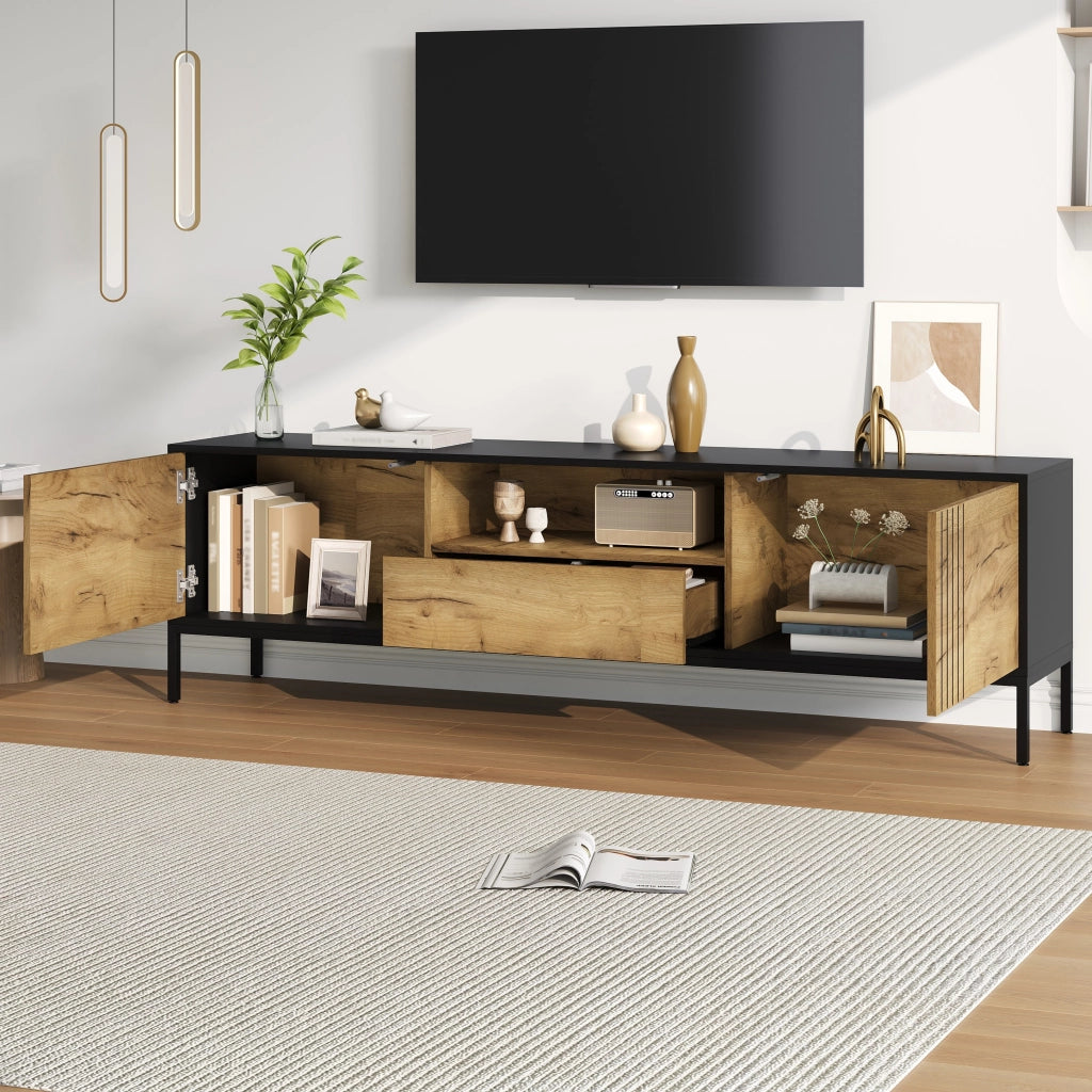 Mobile TV Lowboard ¨C MINIMAL ¨C Legno, 2 Ante e 1 Cassetto, 170x35x50 cm