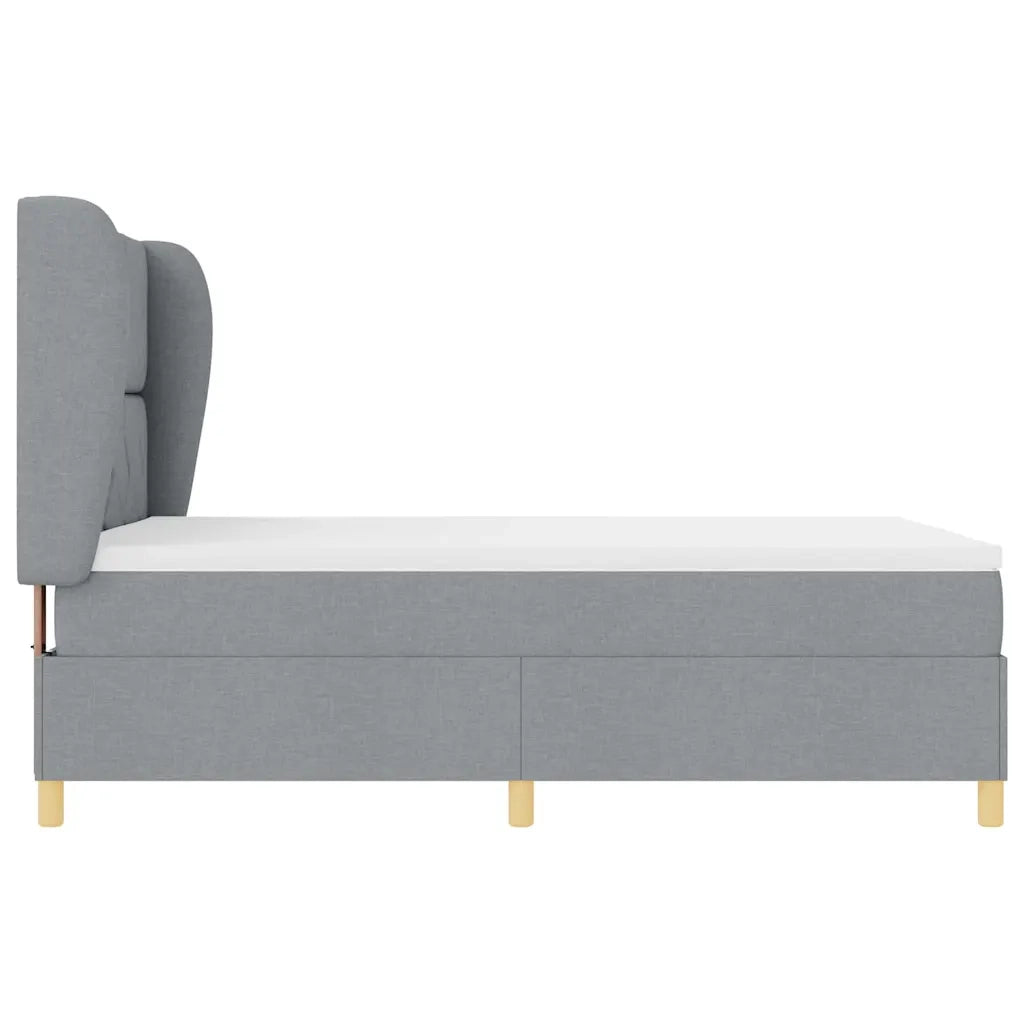 Letto a molle con testiera Grigio chiaro 200 x 160 cm Tessuto 3340823