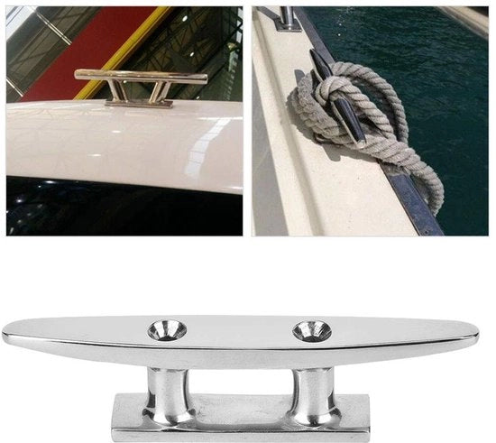 Accessori per barche - Klem per gomiti in acciaio inox a base aperta, base da 4 pollici, specchio e piatto di base lucidato