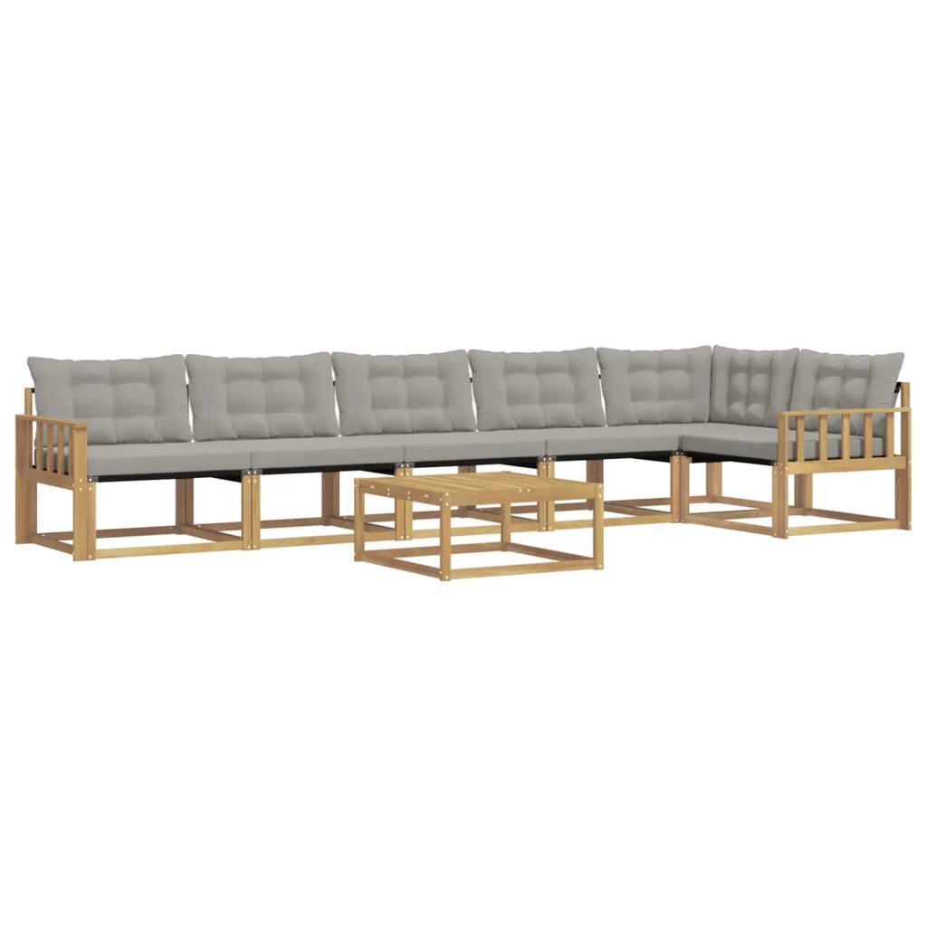 Set di divani da esterno 7 pcs Bianco e Grigio Chiaro 3388753