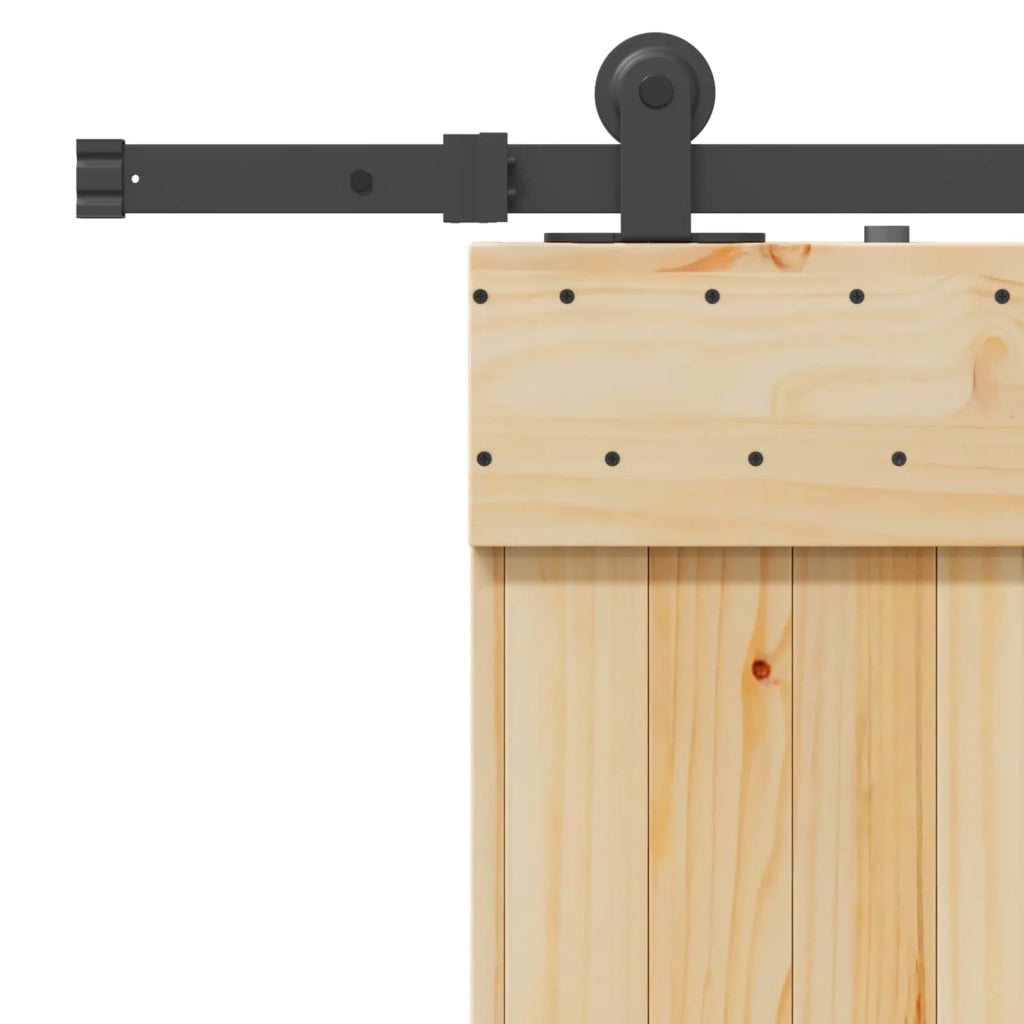 Porta scorrevole NARVIK Naturale e Nero 70 x 210 cm (213,5 cm)