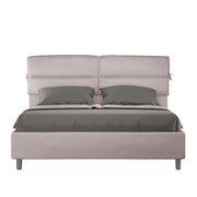 BS COM Letto matrimoniale contenitore imbottito 160x200 microfibra glicine