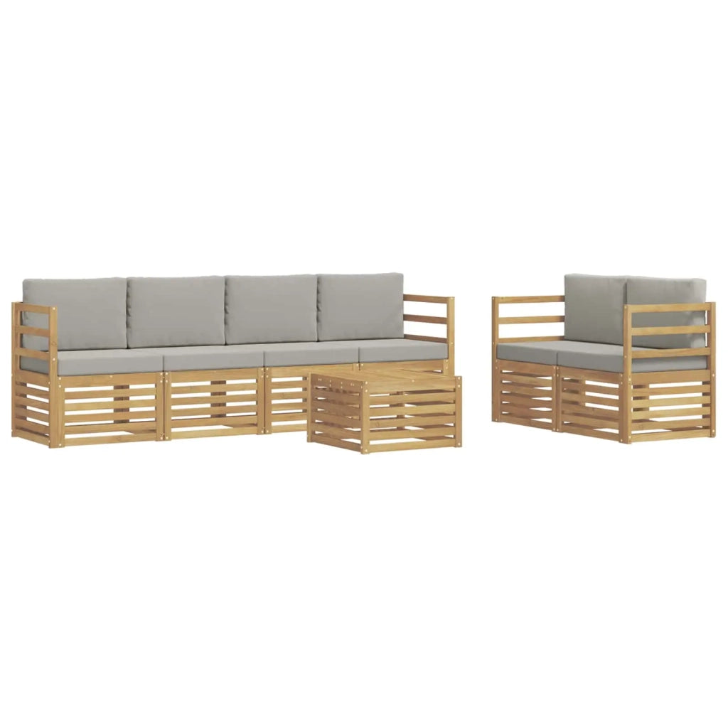 Set di divani da esterno 7 pcs Bianco e Grigio Chiaro 3391416