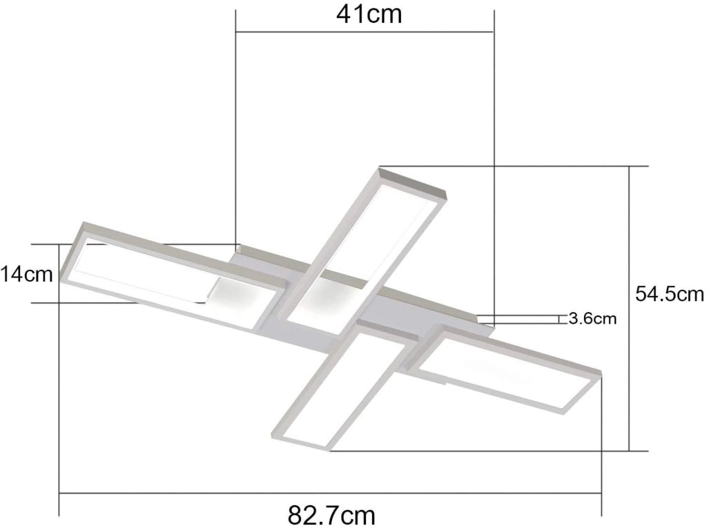 ZMH Lampada da soffitto plafoniera LED bianca dimmerabile 58W per soggiorno