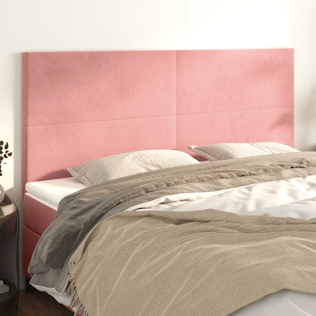 Testiera Rosa 160x5x118/128 cm Velluto 3116111