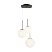 Maytoni Lampadario Minimalista Basic Form 3 luci E14 nero metallo diffusore vetro bianco