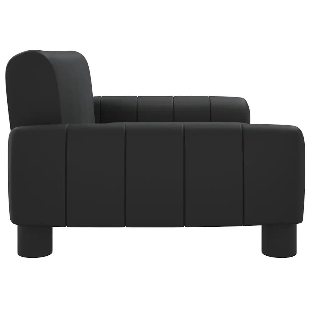 Divano per Bambini Nero 70x45x30 cm in Similpelle