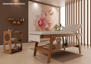 Lettino da Massaggio Visita Fisioterapia Fisso 2 Sezioni 190x70x75 cm 250Kg Beige