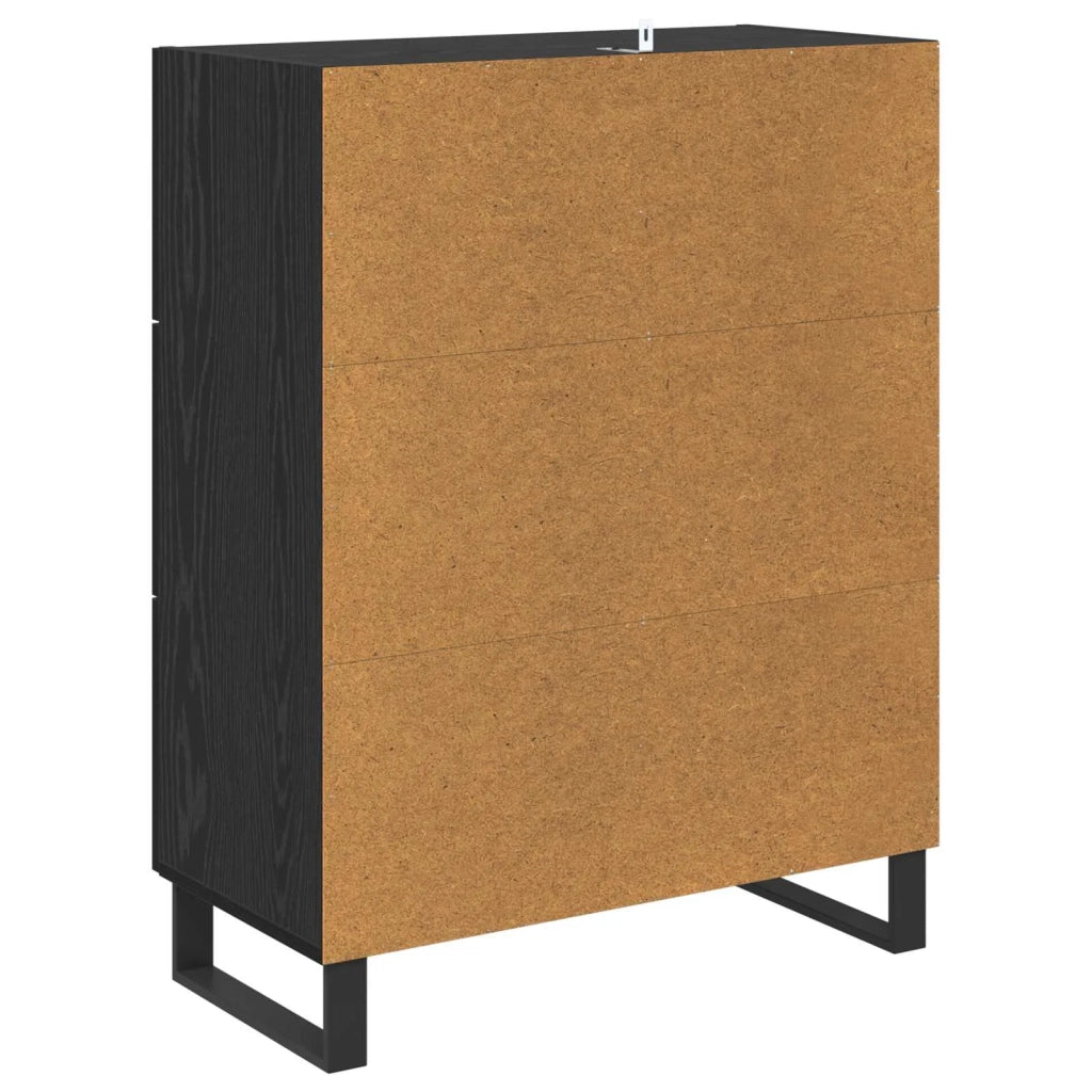 Credenza | Madia | Buffet da pranzo | Armadio da pranzo con cassetto Rovere Nero 69,5 x 34 x 90 cm