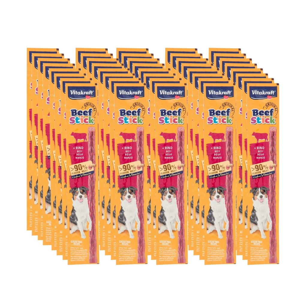 SET 50 BEEF-STICK SNACK PER CANI IN CONFEZIONE DA 12 GR CIASCUNO GUSTO MANZO