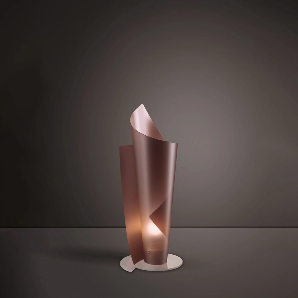 Lampada Da Scrivania-Ufficio Moderna Vela Polilux ® Rame 1 Luce E27 H70Cm