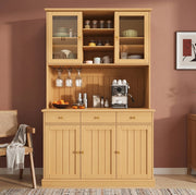 Credenza alta 120x40x191 cm con ante in vetro e USB