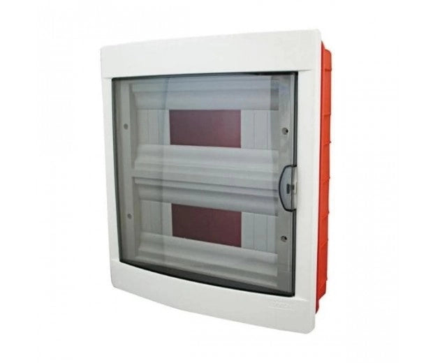 Centralino da incasso 24 moduli con cornice bianca e portello fumè 315x365x80mm IP40 FAEG - FG14324