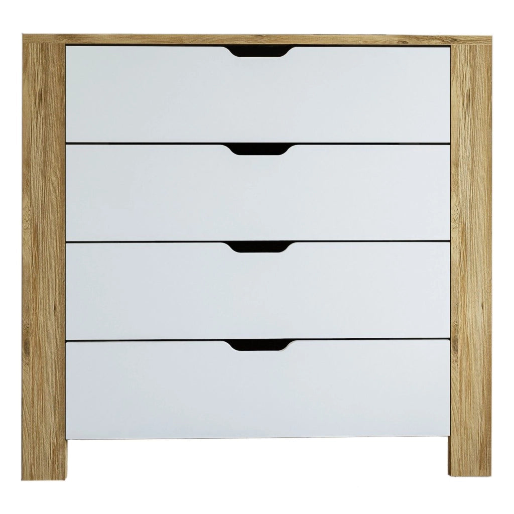 Pastena, Cassettiera 4 Cassetti, 90x42x85h cm Marrone Rovere
