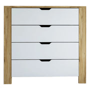 Pastena, Cassettiera 4 Cassetti, 90x42x85h cm Marrone Rovere