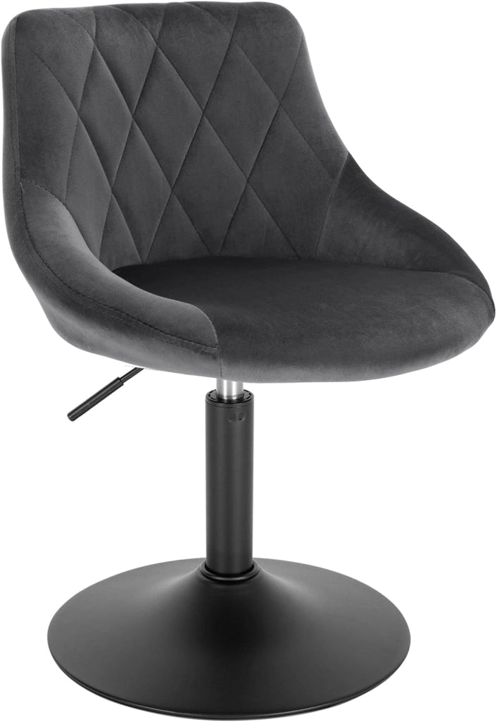Casa Sedia Alta per Cucina con Schienale in PU, senza Poggiapiedi, l'altezza può essere regolata tra 42-58 cm, Nero, BH241sz-1