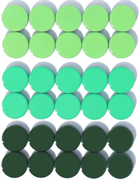 Magnetici per frigoriferi, 30 pezzi Magnetici per bacheche magnetiche, forti, rotondi, verdi