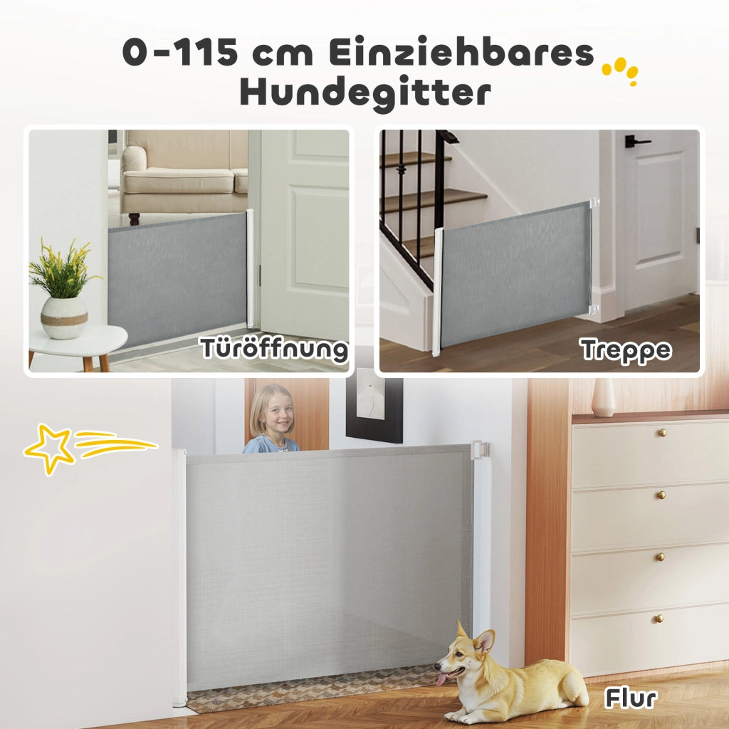 Cancelletto di sicurezza per scale e porte avvolgibile in metallo e plastica grigio pratico e salvaspazio per casa