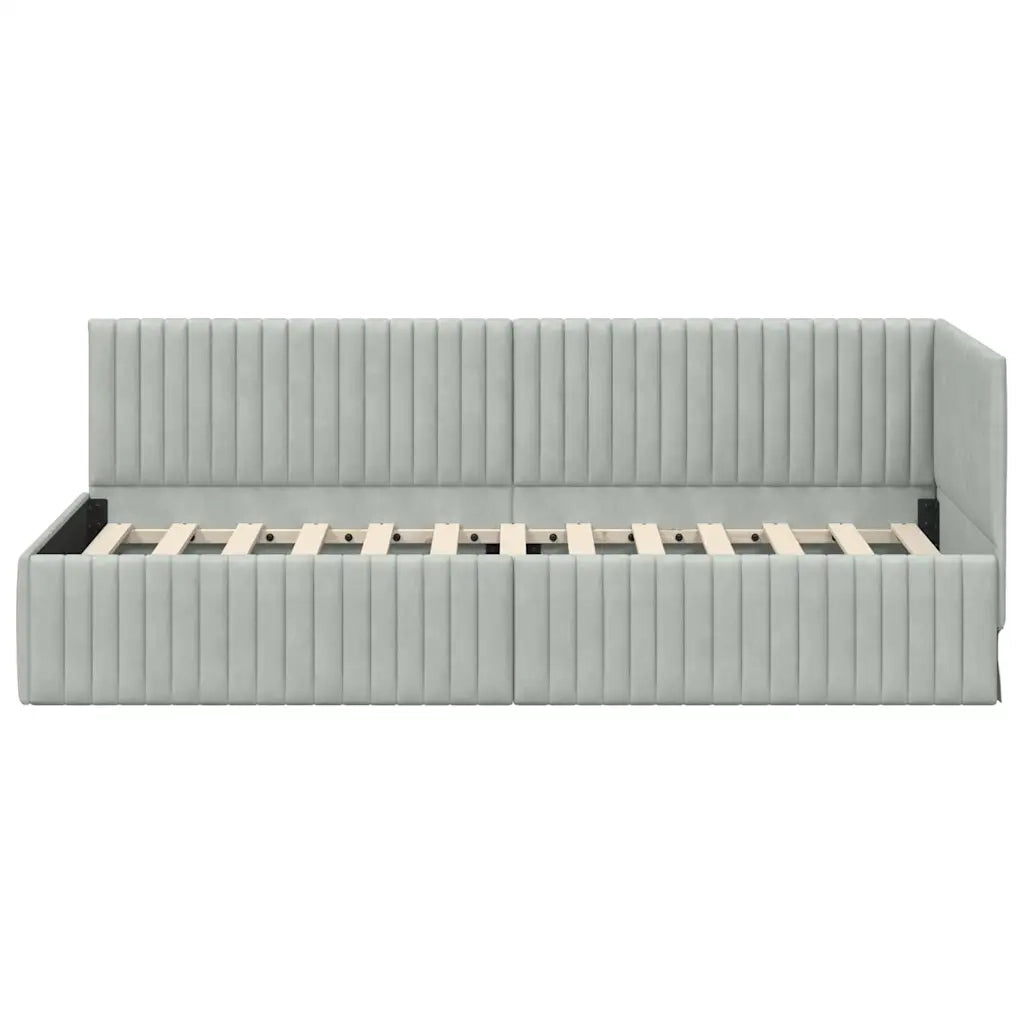 Cornice del letto ad angolo Grigio chiaro 80 cm x 200 cm