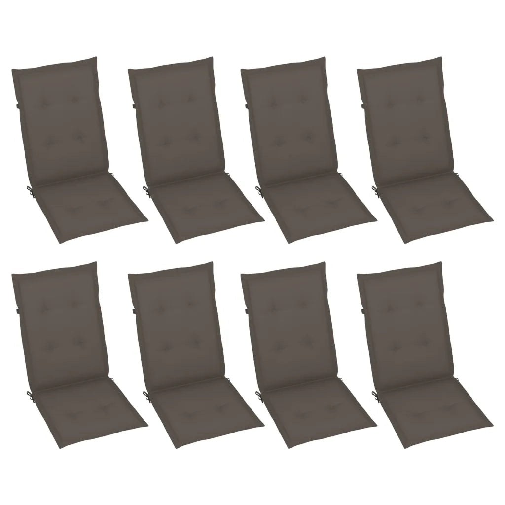 Sedie Giardino Reclinabili 8pz Cuscini Massello Acacia Grigio cod mxl 8512
