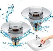 2 pezzi di stoppino per lavandino universale pop-up, stoppino di chiusura in acciaio inossidabile tipo push, chiusura di scarico per lavandino, bagno, cucina (diametro di scarico diaframma 32-42 mm)