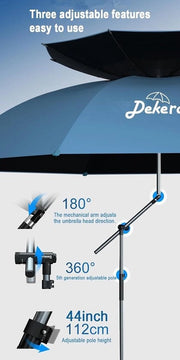 Ombrello da spiaggia con palo da terra - Resistente al vento 220 cm - Stabile e UV 50 - Ideale per la spiaggia