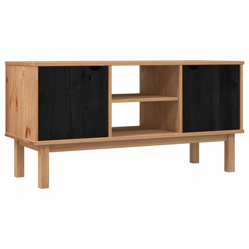 Supporto TV OTTA 113,5 x 43 x 57 cm Nero Legno Massello di Pino