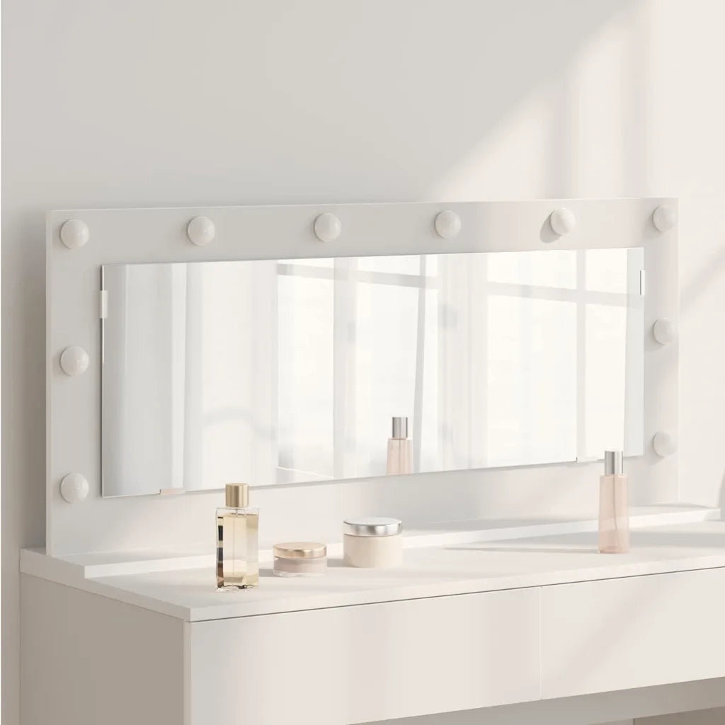 Specchio da Vanità Rettangolare Bianco 100 x 45 x 18 cm 868325