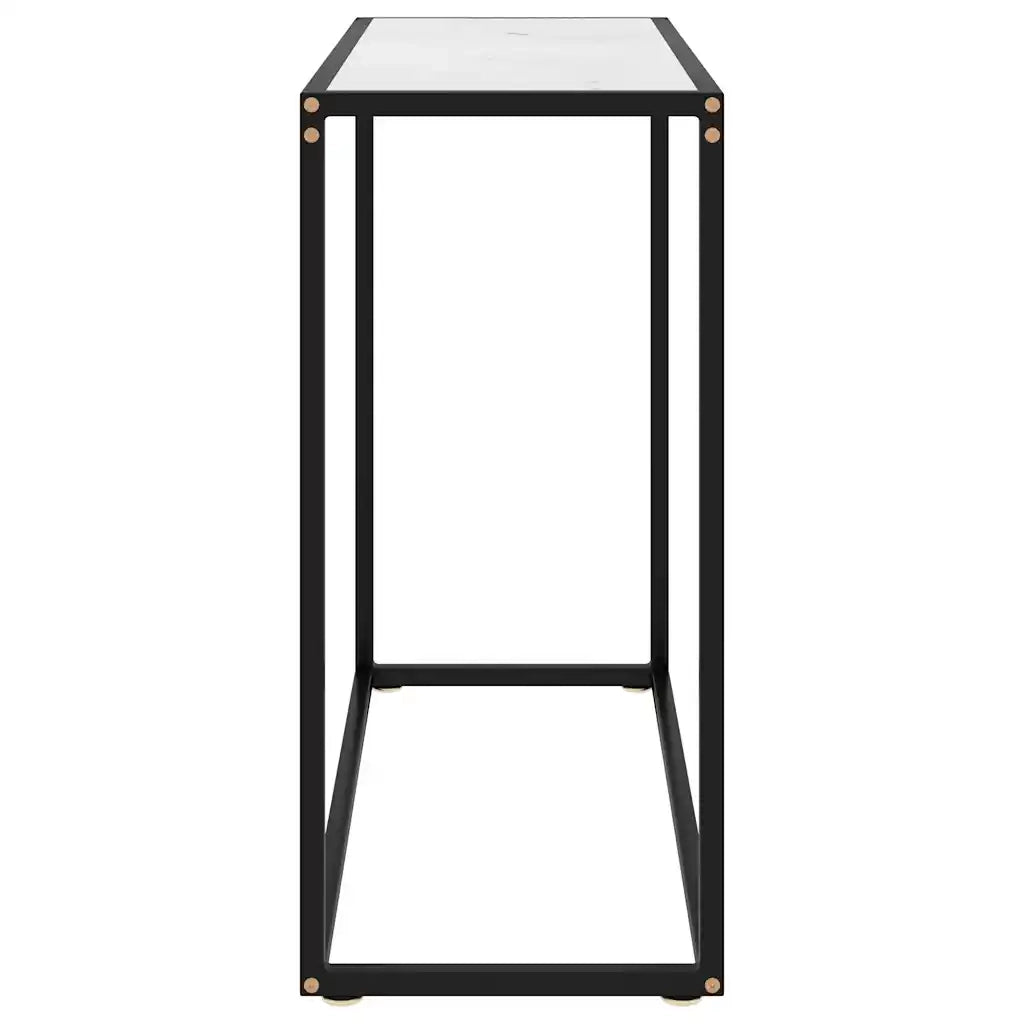 Tavolo Consolle | Tavolo d'Ingresso Bianco 80x35x75 cm in Vetro Temperato
