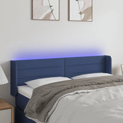 Testiera a LED Blu 147x16x78/88 cm in Tessuto 3123380