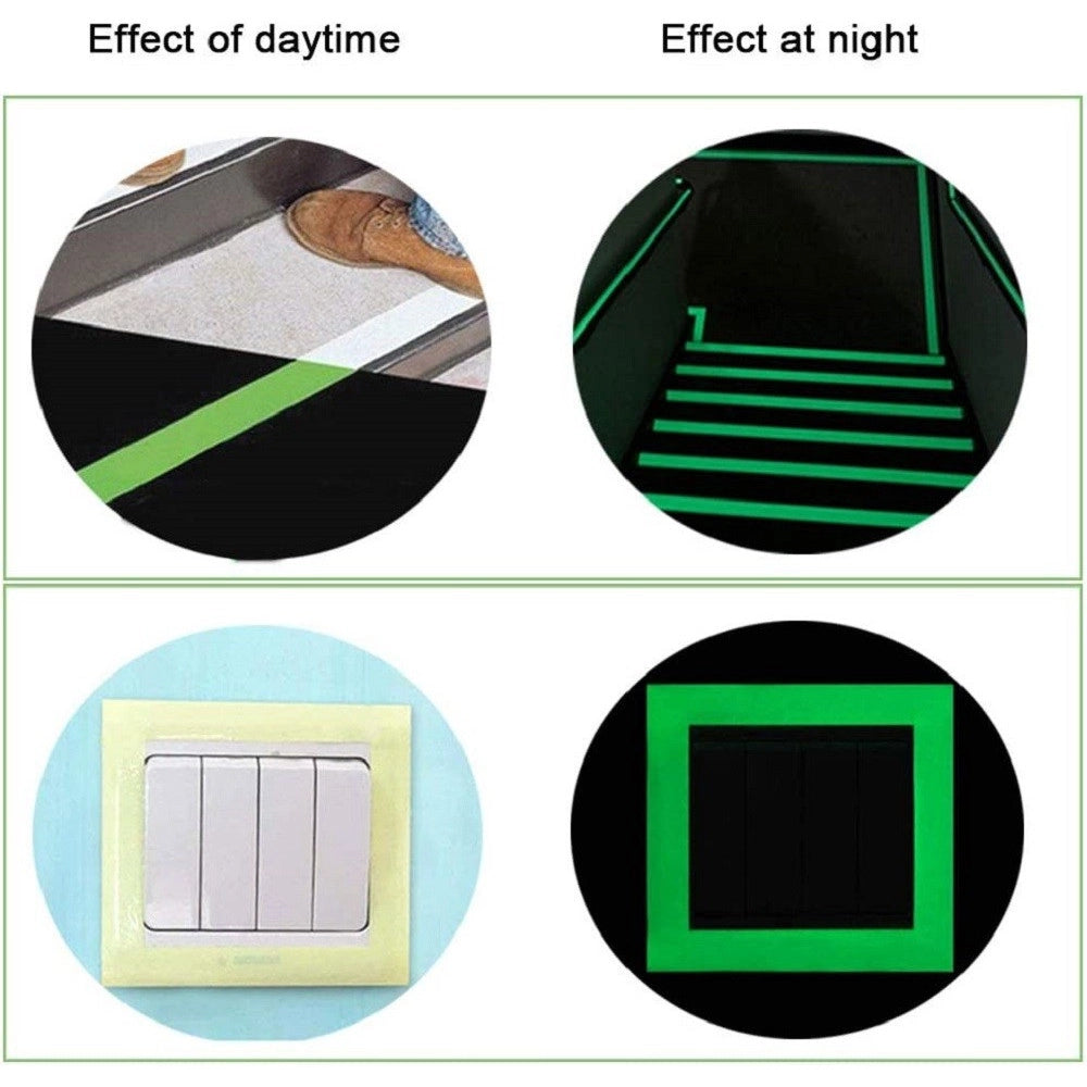 Trade Shop - Nastro Luminoso Adesivo Fluorescente Sicurezza Impermeabile Luce Verde 3mt X 3cm -