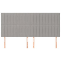 Testiere 4 pz Grigio Chiaro 100x5x78/88 cm in Tessuto