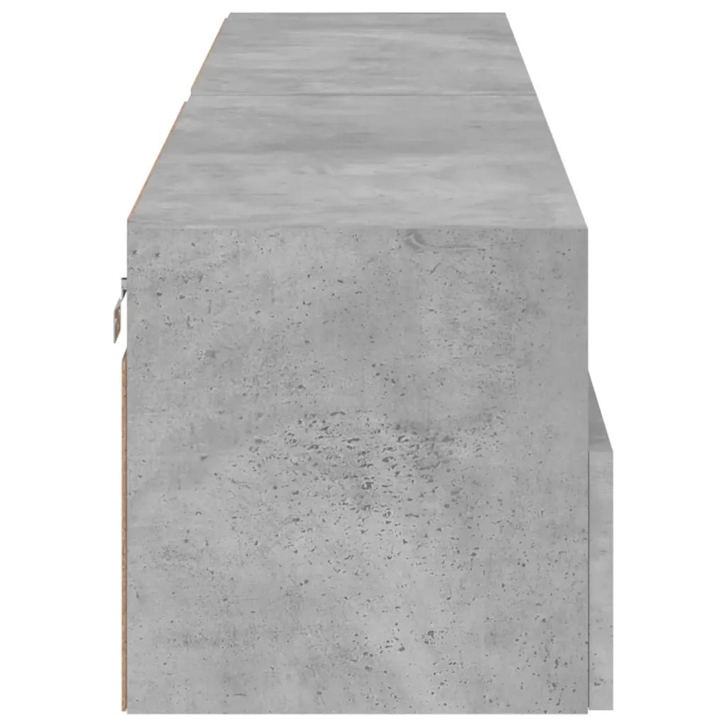 Mobili TV Muro 2pz Grigio Cemento 80x30x30 cm Legno Multistrato