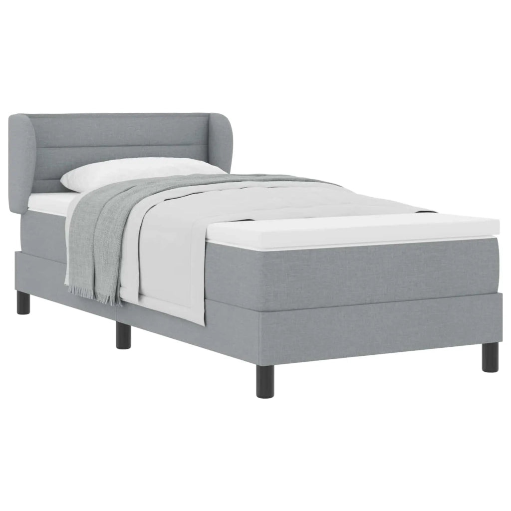 Letto a molle con materasso Grigio chiaro 80 x 200 cm Tessuto 3339926