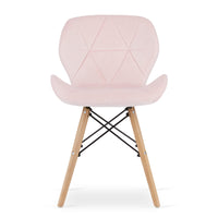 Valora WAKO Sedia in velluto dal design moderno rosa per soggiorno x4