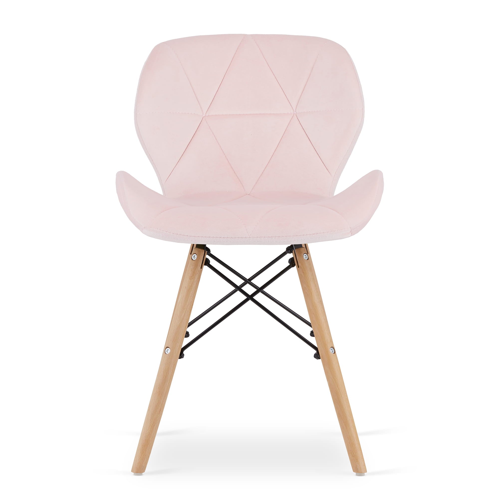 Valora WAKO Sedia in velluto dal design moderno rosa per soggiorno x4