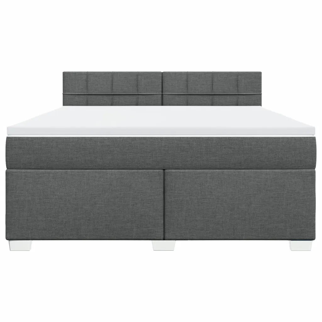 Giroletto a Molle con Materasso Grigio Scuro 180x200 cm Tessuto