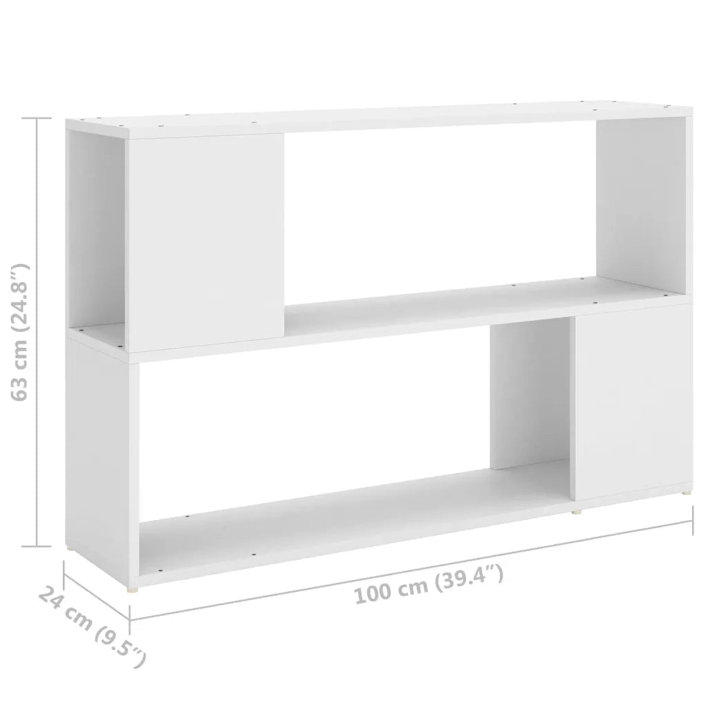 Libreria-Scaffale per Libri-Mobile di Stoccaggio Bianca 100x24x63 cm in Legno Multistrato