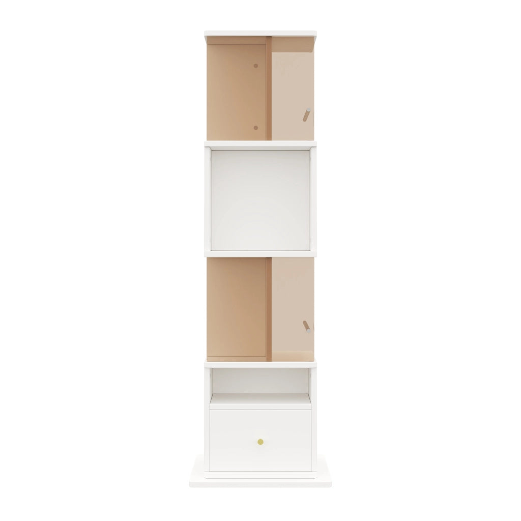 Vetrina girevole 50 x 50 x 160 cm, MDF e vetro di sicurezza marrone, bianco e marrone