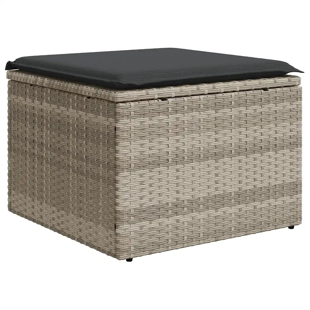 Set Divano da Giardino 8pz con Cuscini Grigio Chiaro Polyrattan