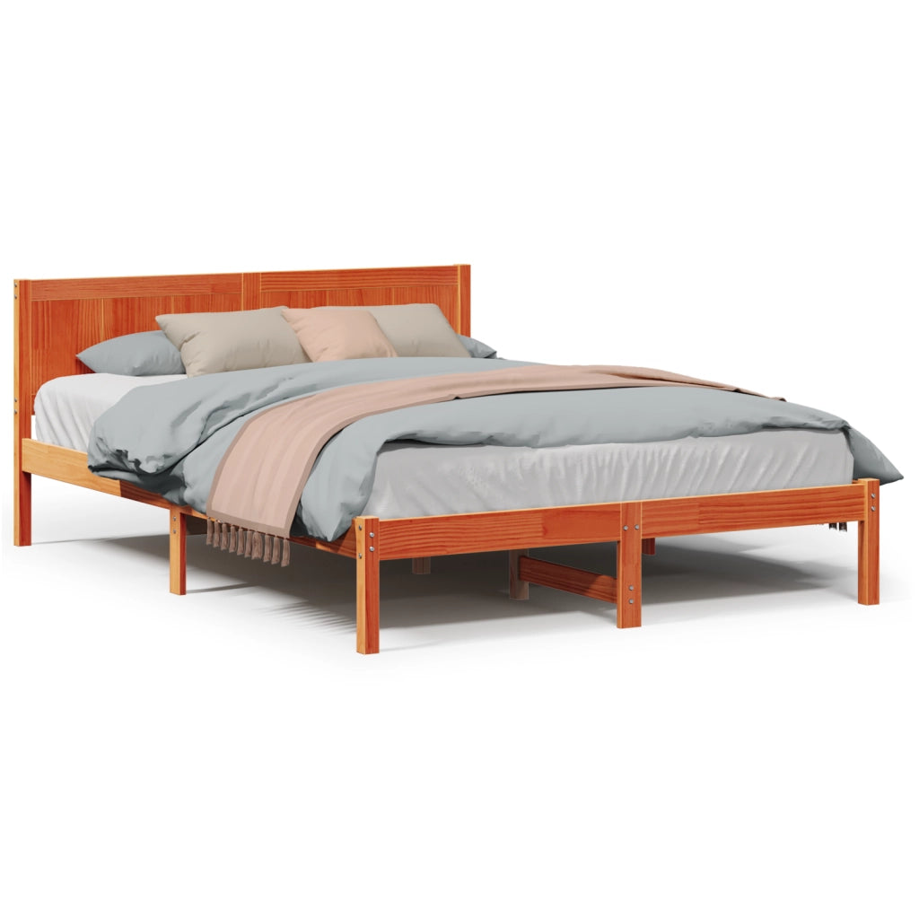 Letto in legno massello cerato marrone Marrone cerato Legno massello