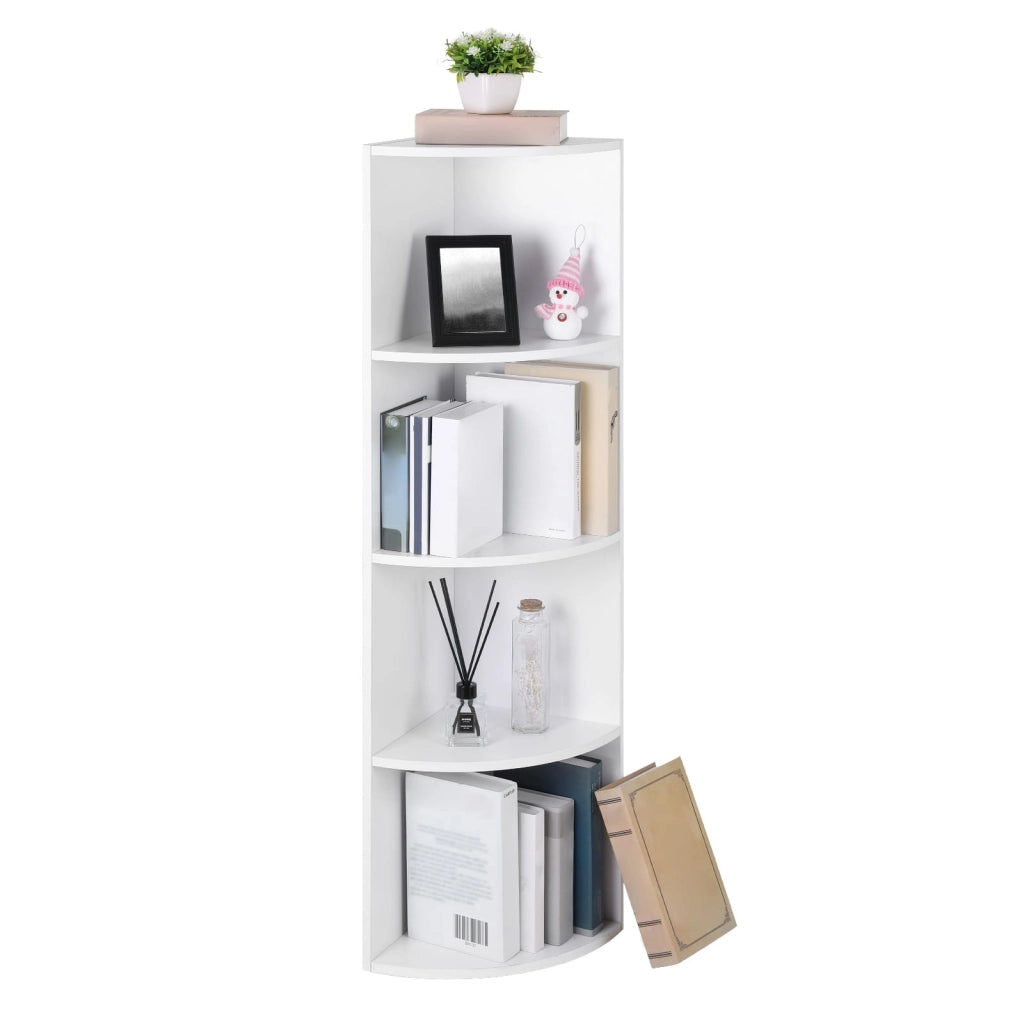 Libreria Valora CORNER SHELF bianca dal design moderno per soggiorno