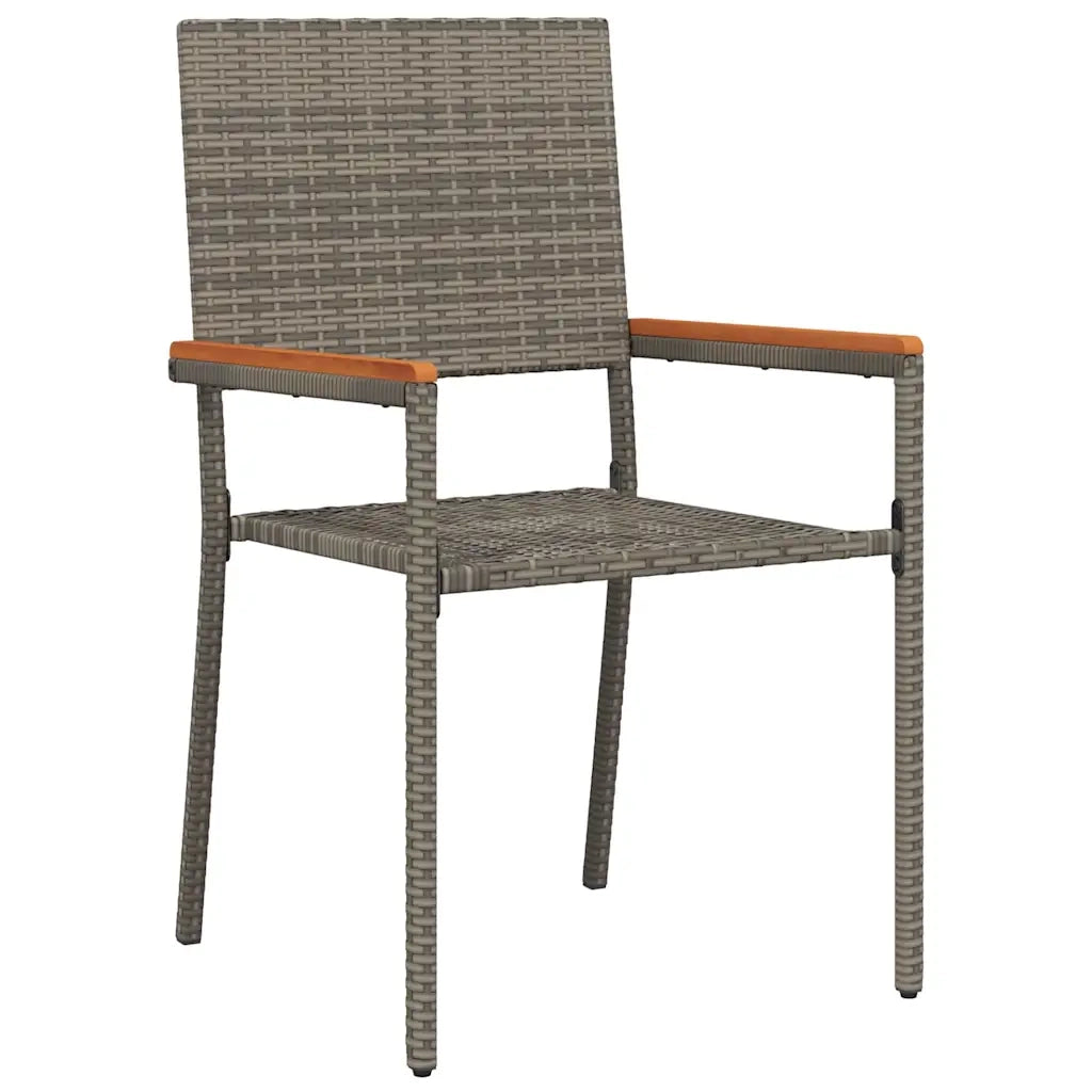 Set da Pranzo per Giardino 7 pcs Grigio polyrattan 3365431