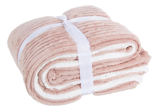 Plaid Coperta Letto Singolo Agnellato Alliz Morbida Rosa Avorio 130x160 450 gr Colore: Rosa