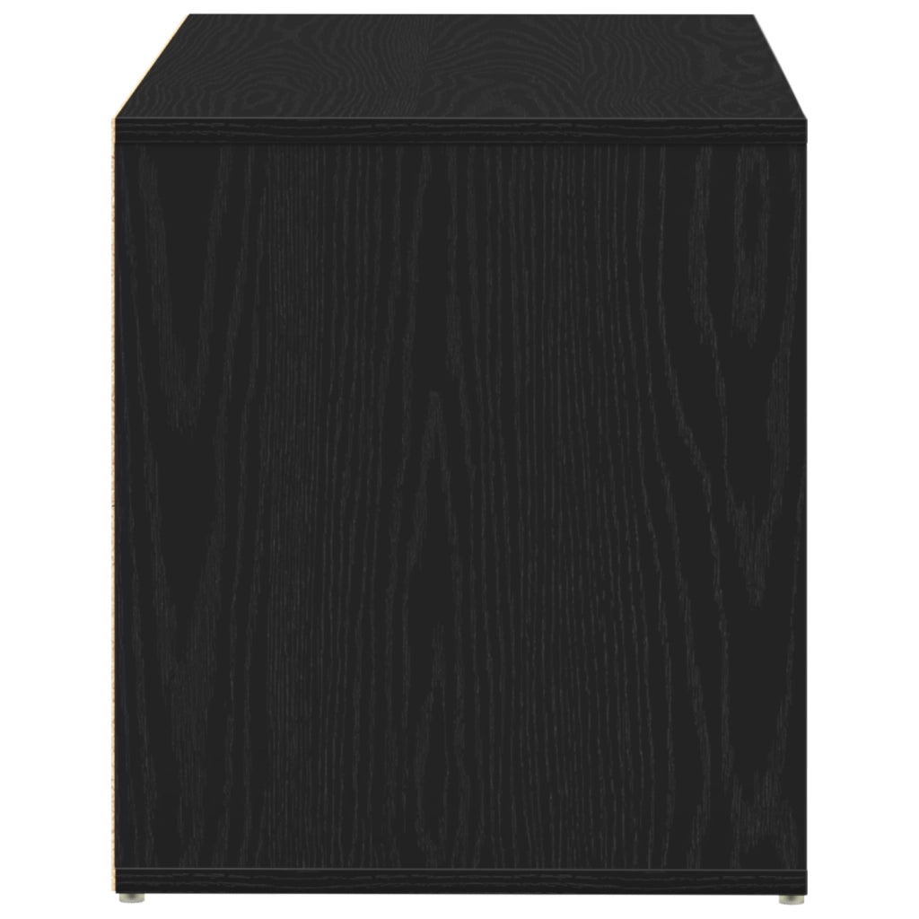 Panchina Hall  nera in rovere 80x40x45 cm in legno ingegnerizzato