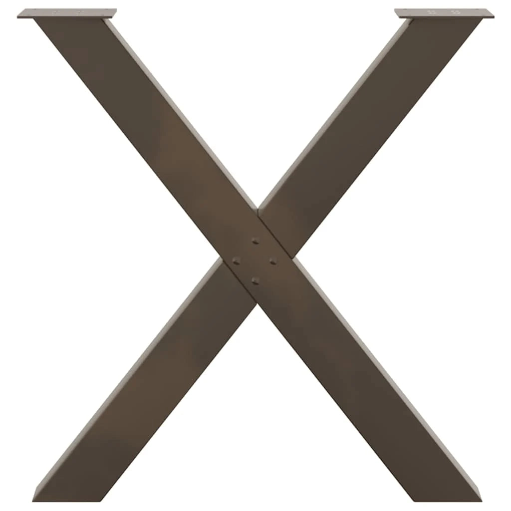 Set di 3 gambe per tavolo da pranzo a forma di X 80 x 72 cm acciaio verniciato a polvere naturale 02_0057265