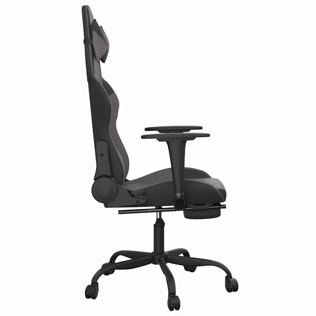 Sedia da Gaming Massaggio Poggiapiedi Nero e Grigio Similpelle cod mxl 62672