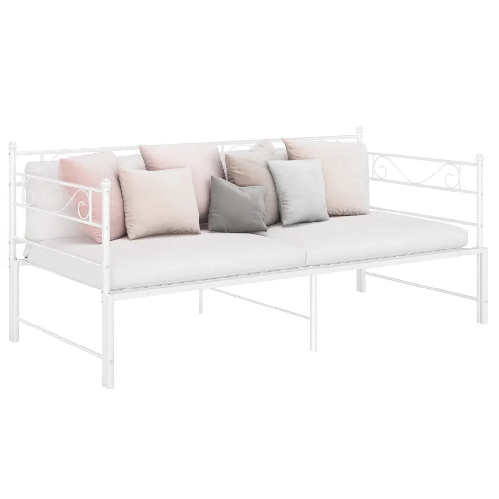 Telaio Divano Letto Estraibile Bianco in Metallo 90x200 cm